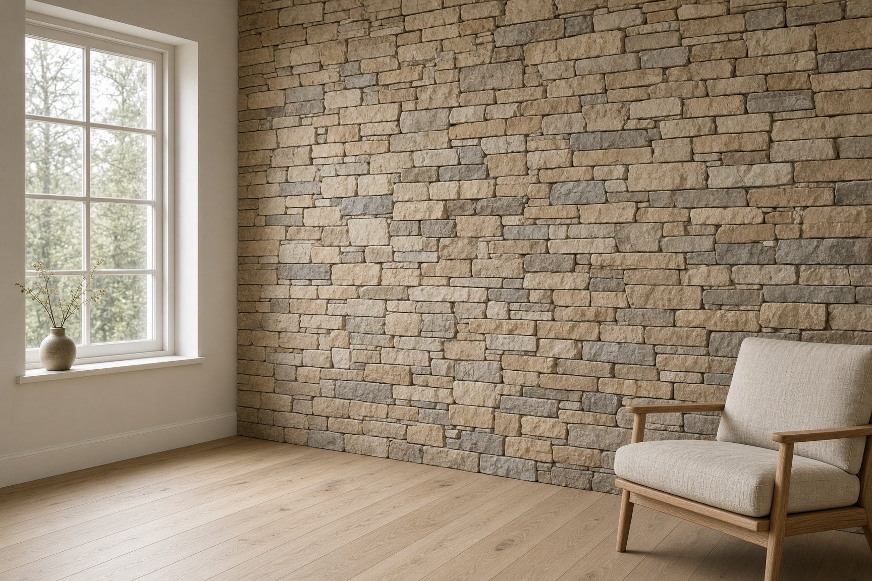 Interior stone accent wall